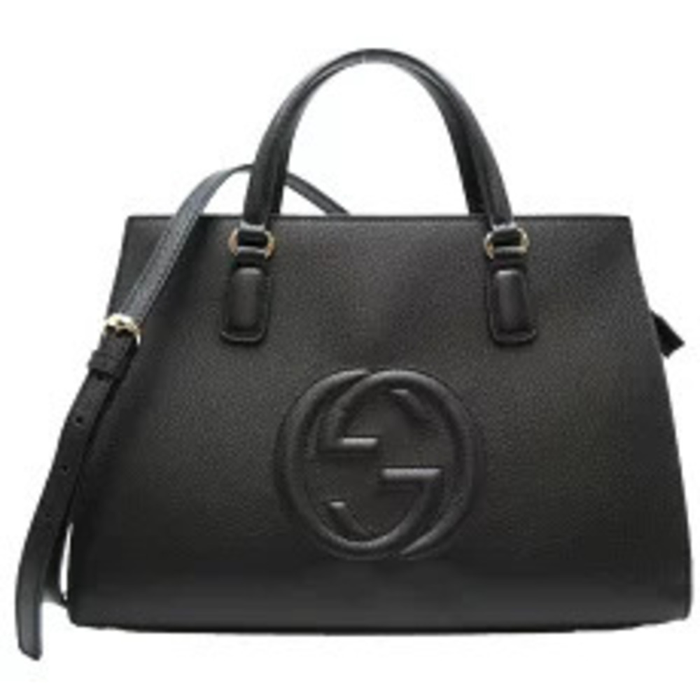 Gucci Soho Shoulder Bag Handbag Leather Black